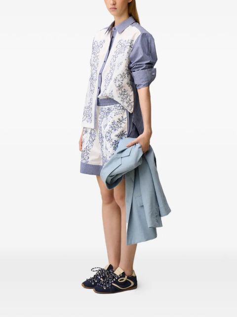 Claudie Pierlot striped embroidered shirt - Blue