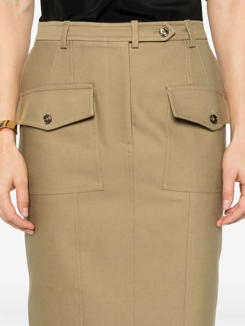 TOM FORD patch-pocket midi skirt - Green