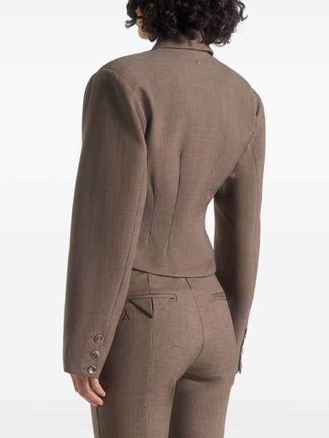 Manière De Voir Prisca cropped blazer - Brown - zdjęcie produktu nr 2