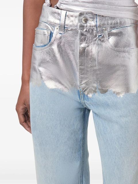 Rabanne metallic detailing jeans - Blue