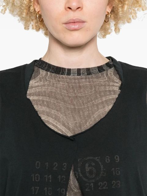 MM6 Maison Margiela Numbers-motif vest - Black