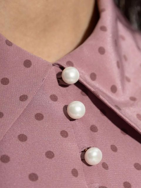 Alessandra Rich polka-dot button dress - Pink