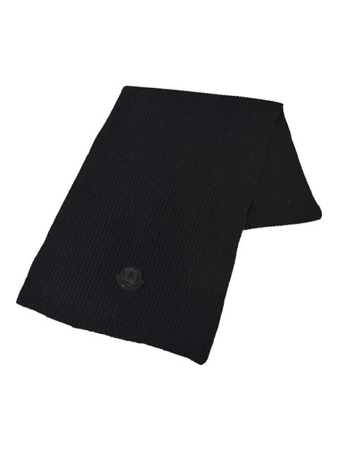 Moncler ribbed logo-plaque scarf - Black - zdjęcie produktu nr 1