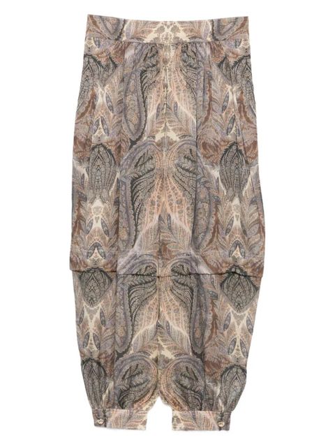 ZIMMERMANN paisley-print pleated trousers - Neutrals - zdjęcie produktu nr 1