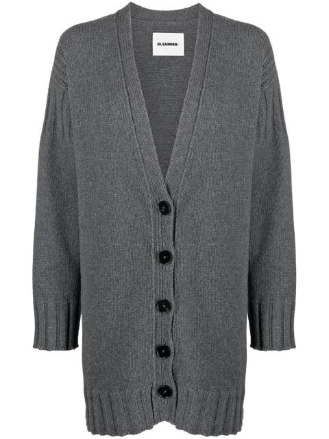Jil Sander V-neck cashmere cardigan - Grey - zdjęcie produktu nr 1