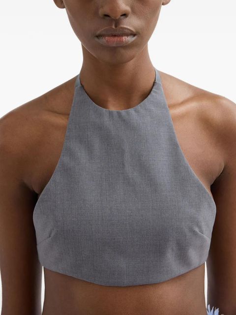Jil Sander poplin halter top - Grey