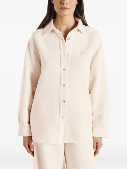 American Vintage Afaz logo-patch shirt - Neutrals