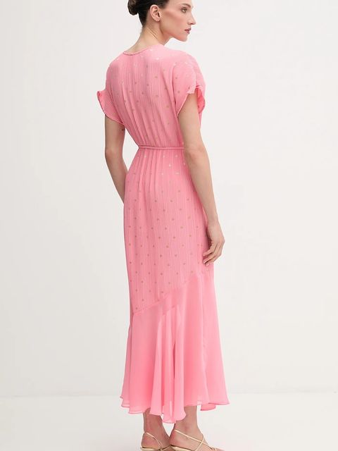 Never Fully Dressed sukienka kolor różowy maxi prosta NFDDR2845