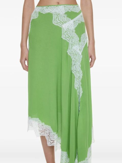 Christopher Esber Verve lace-detail asymmetric skirt - Green