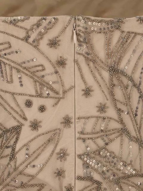 Lauren Ralph Lauren leaf-pattern beaded dress - Brown