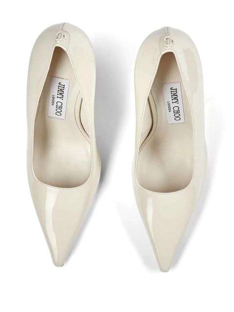 Jimmy Choo Ixia 95mm patent leather pumps - White
