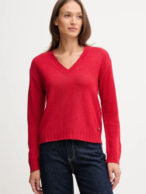 Pepe Jeans sweter z dodatkiem wełny damski kolor czerwony lekki PL7000001 - zdjęcie produktu nr 1
