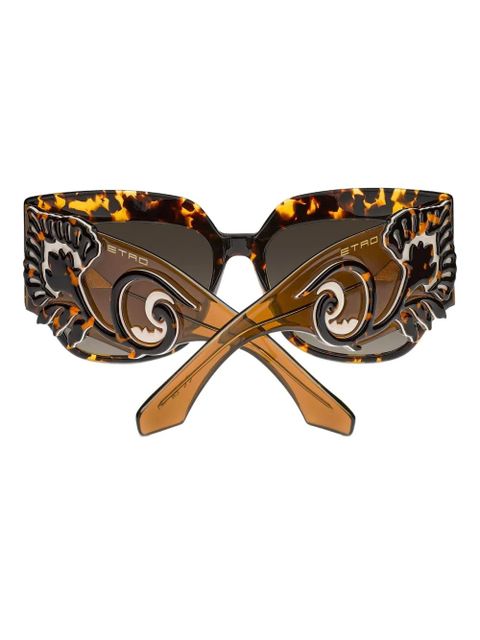 ETRO blossom-embellished tortoiseshell sunglasses - Brown