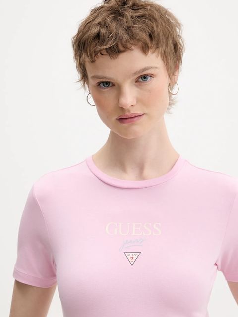 Guess Jeans t-shirt damski kolor różowy W6RI15 J1314