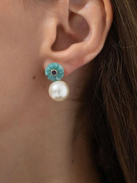 Jennifer Behr Libby flower-detail earrings - White