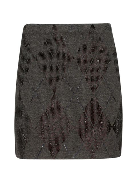 Alexander Wang crystal hotfix argyle tennis mini skirt - Brown - zdjęcie produktu nr 1