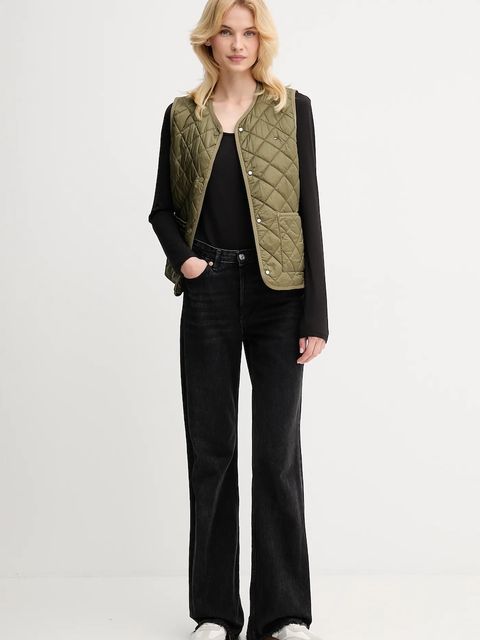 Tommy Hilfiger bezrękawnik kolor zielony przejściowy WW0WW47289