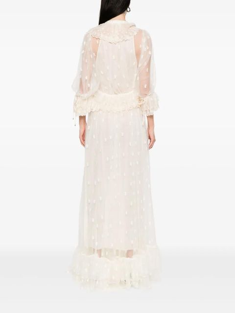 Chloé floral-embroidered maxi dress - White