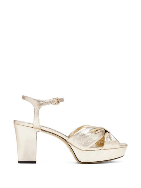 Jimmy Choo 80mm Heloise heeled sandals - Gold - zdjęcie produktu nr 1