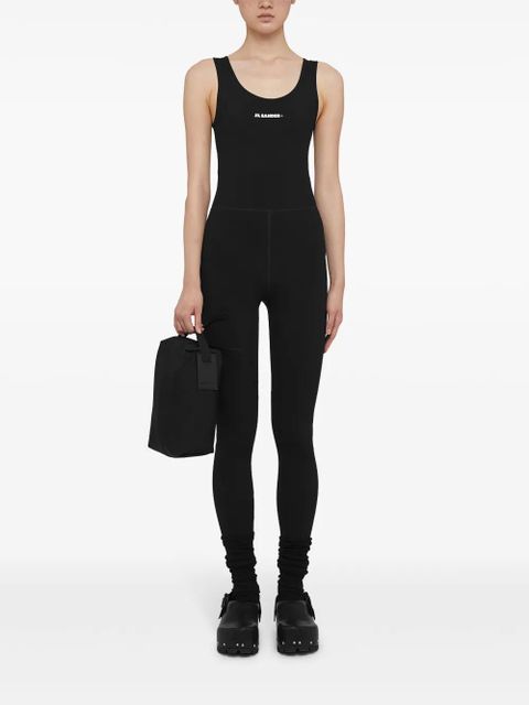 Jil Sander logo-print sleeveless jumpsuit - Black - zdjęcie produktu nr 2