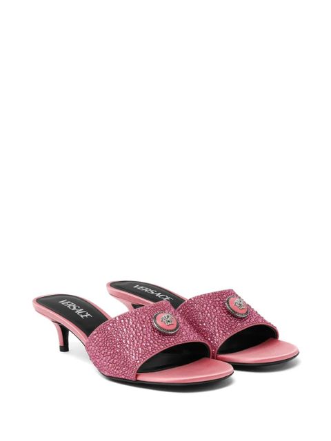 Versace 45mm Alia crystal-embellished mules - Pink