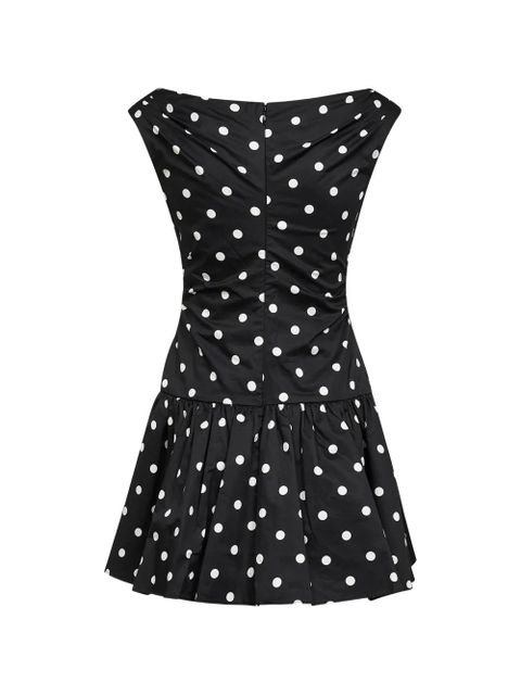 Self-Portrait polka-dot midi dress - Black