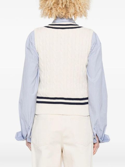 Lauren Ralph Lauren striped V-neck vest - Neutrals
