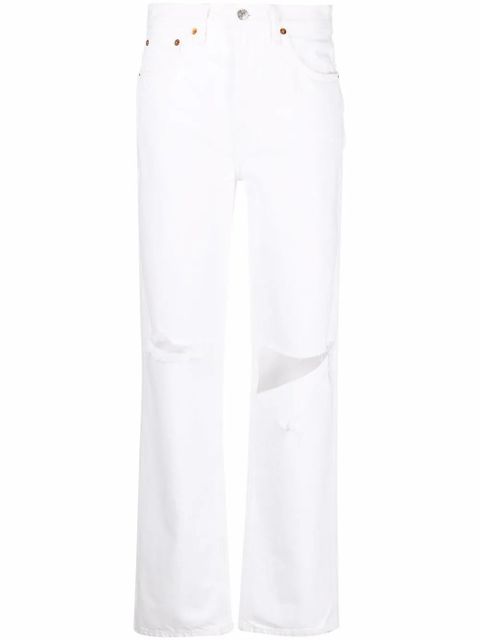 RE/DONE Pipe high-waist straight jeans - White - zdjęcie produktu nr 1