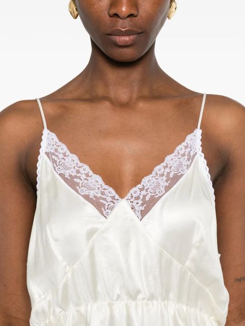 Magda Butrym lace-trim mini dress - Neutrals