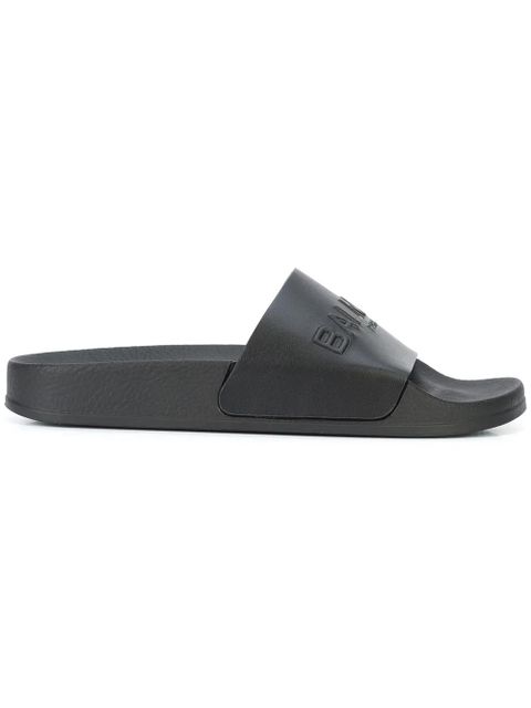 Balmain embossed logo slides - Black - zdjęcie produktu nr 1