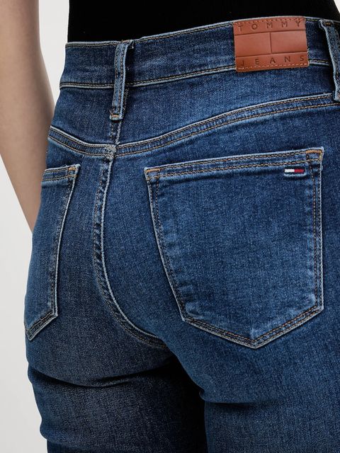 Tommy Jeans jeansy damskie kolor granatowy DW0DW22455