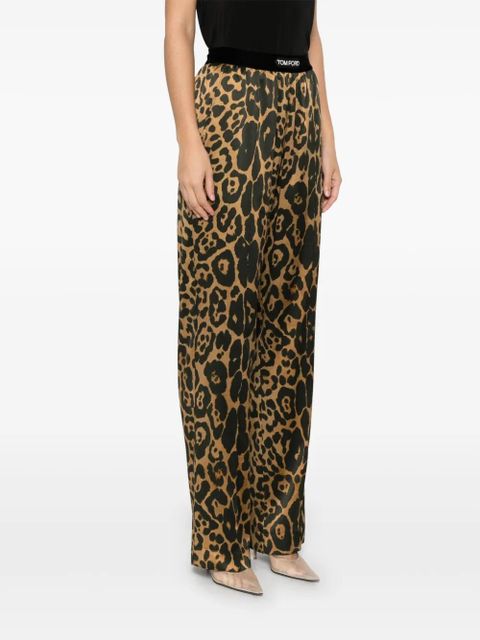 TOM FORD Silk Leopard Pants - Brown