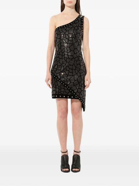 Balmain studded one-shoulder mini dress - Black - zdjęcie produktu nr 1