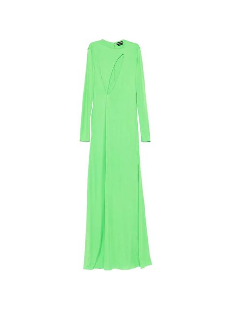 TOM FORD cut-out long-sleeve maxi dress - Green