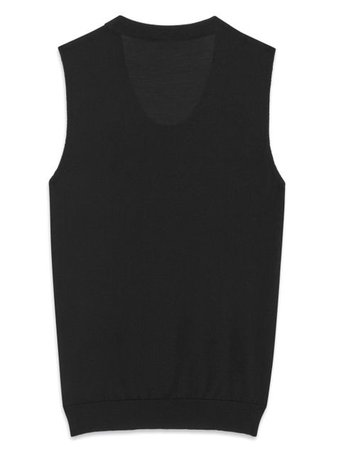 Saint Laurent Cassandre wool tank top - Black - zdjęcie produktu nr 2