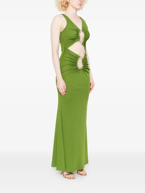 Christopher Esber cut-out ring-detail maxi dress - Green
