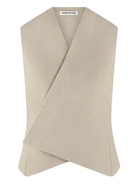 Manière De Voir wrap tailored waistcoat - Neutrals - zdjęcie produktu nr 1