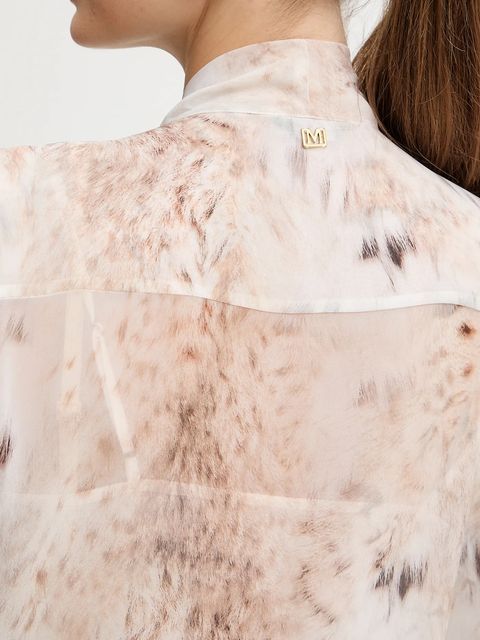 Marciano by Guess koszula VERITY damska kolor beżowy regular z wiązanym dekoltem 5BGH14 7310A