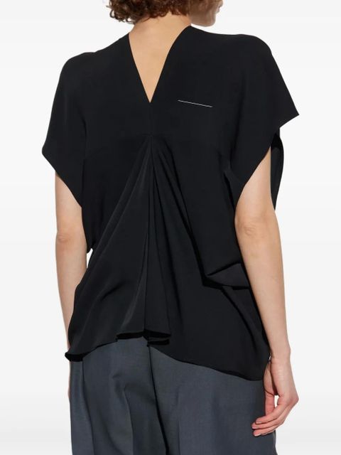 MM6 Maison Margiela draped V-neck blouse - Black