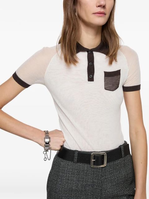 Acne Studios collared pocket knitwear - White