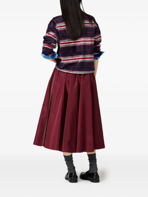 Miu Miu elasticised-waistband metal-zipper midi skirt - Red