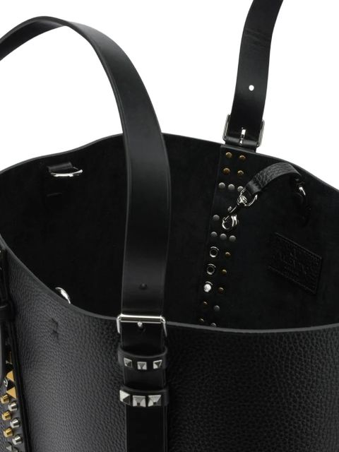 Valentino Garavani medium Rockstud pebbled tote bag - Black - zdjęcie produktu nr 2