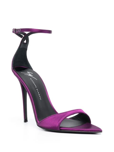 Giuseppe Zanotti 105mm pointed-toe satin pumps - Purple