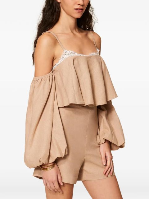 TWINSET lace-detail playsuit - Neutrals