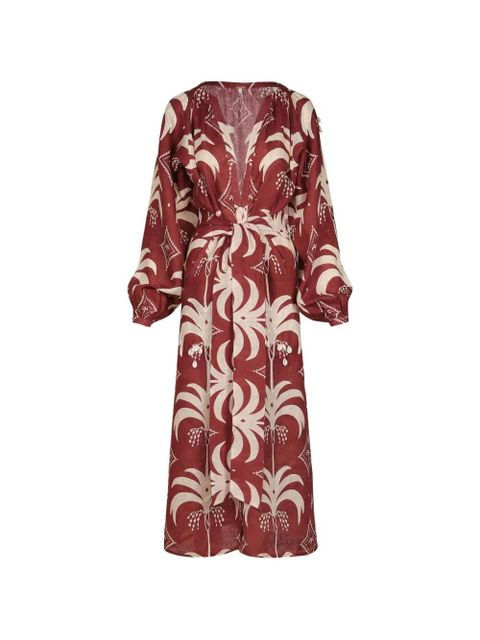 Johanna Ortiz Weaving Waves midi dress - Red