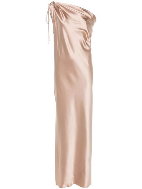 Max Mara one-shoulder silk dress - Neutrals - zdjęcie produktu nr 1