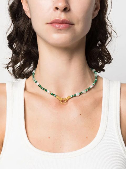 Missoma x Harris Reed beaded necklace - Green