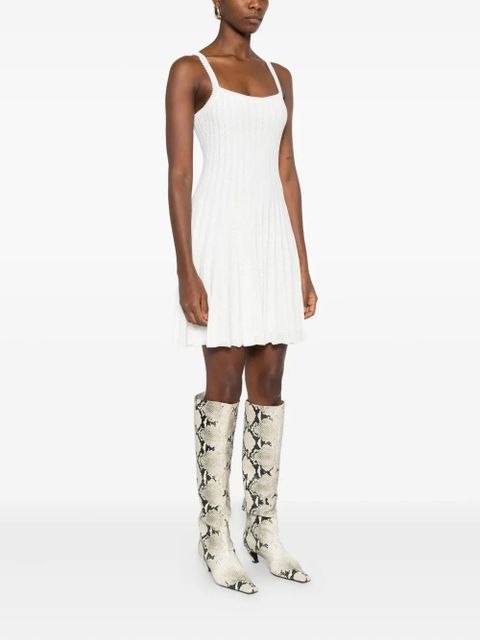 STAUD pleated sleeveless dress - White