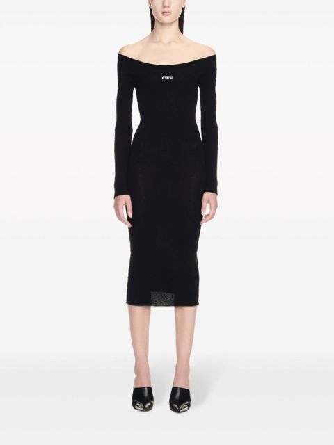 Off-White Off Stamp off-shoulder dress - Black - zdjęcie produktu nr 2