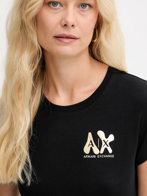 Armani Exchange t-shirt damski kolor czarny XW001347 AF17173